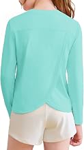 Haloumoning Girls Sports T-Shirt Long Sleeve Split Back Quick Dry Kids 5-14 Years