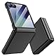 Doeshine für Samsung Galaxy Z Flip 7 Hülle mit Scharnierschutz & Displayschutzfolie, Rutschfester Textur, Hard PC Militär Stoßfest Schutzhülle Kratzfest Rugged Cover für Galaxy Z Flip 7 (Schwarz)