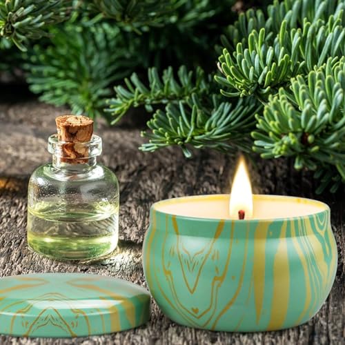 Duftkerzen Geschenkset für Damen, 6er Aromatherapie Kerzen, 6 Geometrische Dosen, Aromatherapie, Soja Wachs Geschenke für Muttertag, Weihnachten, Geburtstag, Valentinstag, Aromatherapie, Bad, Yoga