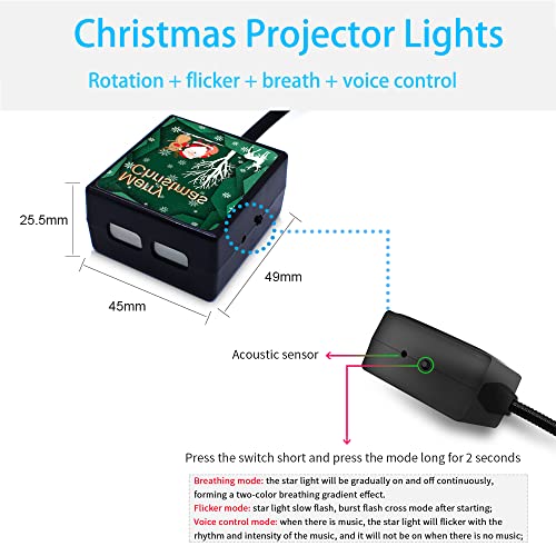 BukNikis Luz Noturna de Natal, Projetor Portátil Ajustável Usb, Luzes Atmosféricas para Ambientes In