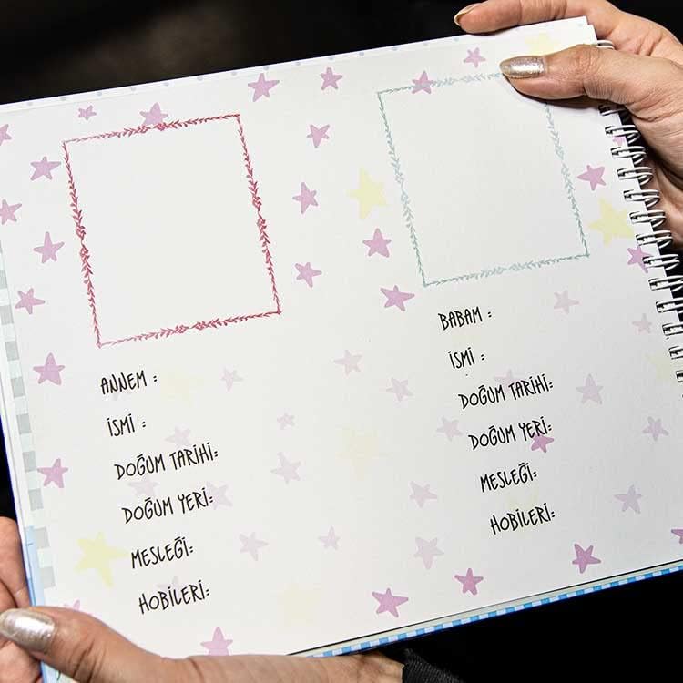 Relavant Hamilelik Ve Anne & Bebek Günlüğü & Hamile Anı Defteri & Bebek Anı Defteri Mavi Anı Ajandası (Pembe) - Görsel 5