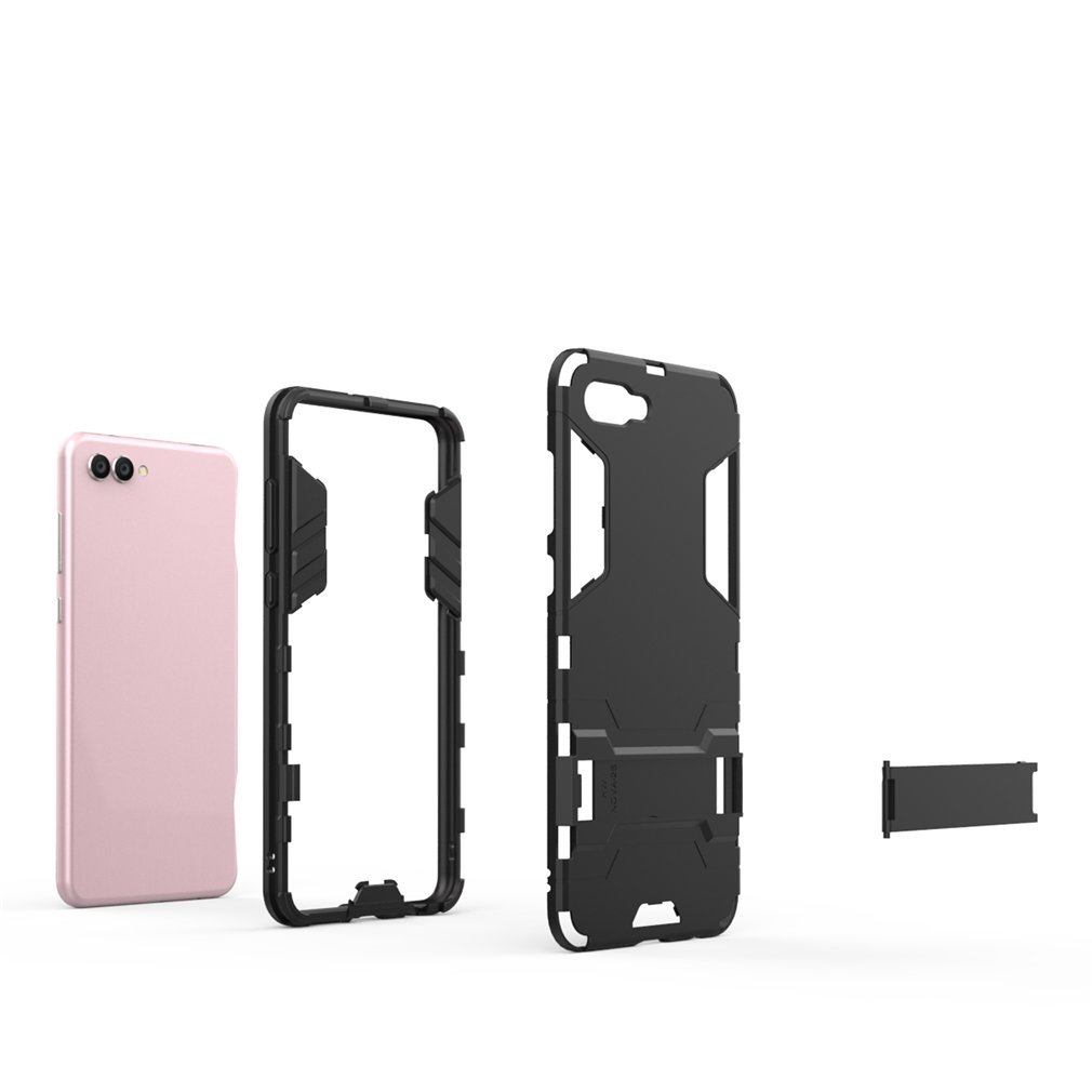 Funda Huawei Honor 9, MHHQ 2in1 Armadura Combinación A Prueba de Choques Heavy Duty Escudo Cáscara Dura PC + Suave TPU Silicona Rubber Case Cover con soporte para Huawei Honor 9 -Black Plus Gray — view 3