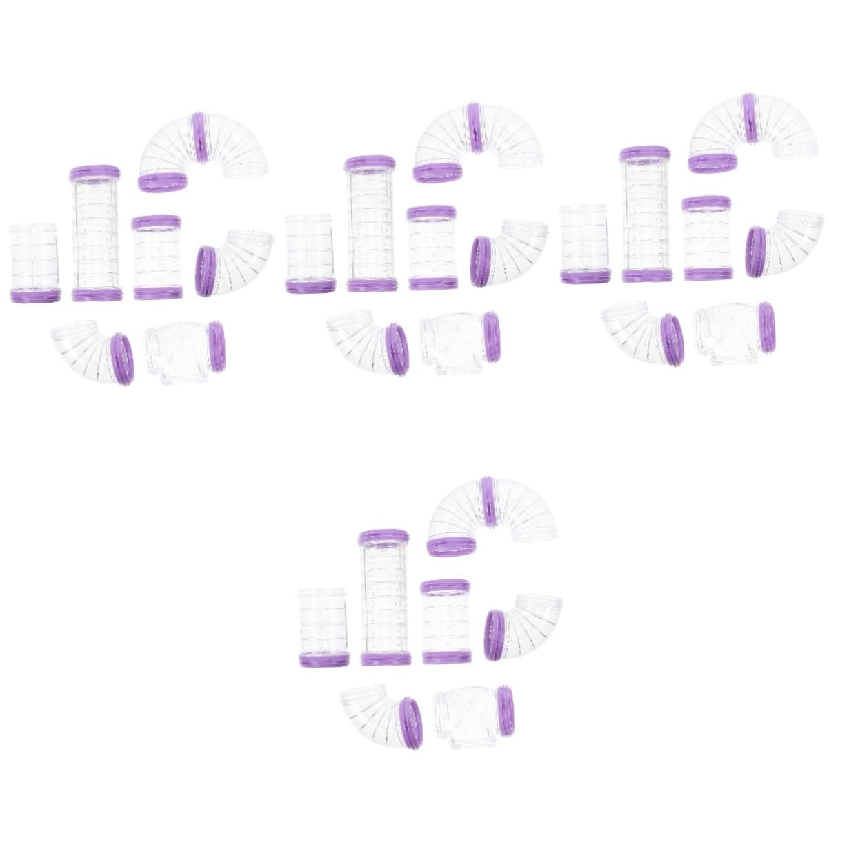 Toyvian 4 Sätze Hamsterkäfig DIY Teiliges Röhrenset Robustes Labyrinth mit Verstärktem Eingang Spielerische Tunnelverbindung für Kleine Haustiere Wie Zwerghamster Sicheres Zubehör für