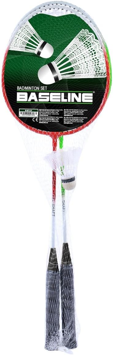 Baseline Badminton Racket Set, Racquets and Shuttlecocks, 2 Player with Net and Poles, Complete Set