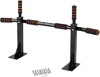 Barra de dominadas para montaje en pared, soporte de barra de presión – Fitness Dip Stand | para entrenamiento de gimnasio en interiores, cuerpo, fitness, entrenamiento y ejercicios