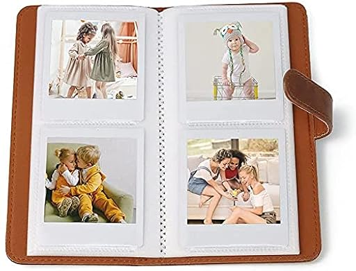 Berfea Mini álbum de fotos Compatible con Fujifilm Instax Square SQ6/ SQ1/SQ10/SQ20 Cámara instantánea y SHARE SP-3 Printer,80 bolsillos premium de piel sintética cartera -Marrón | Ya disponible en tu tienda friki favorita! En mundofriki.es!