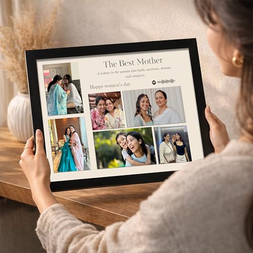 Image of Customized Photo Frame Wall Decor Spotify Gift For Mother Sister Wife Girlfriend and Friend, Personalized Women's Day and Mothers Day Photo Frame Gift For Home Living room Bedroom 23x32 cm