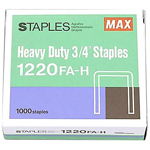 MAX USA CORP. Max Heavy Duty Staples 3/4 Inch 1220FA-H - Box of 1000 Staples Cover