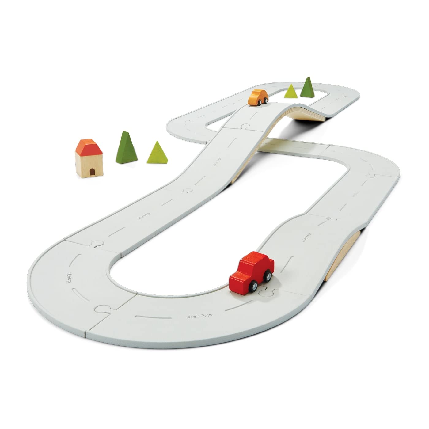 Amazon.com: PlanToys® Rubber Road & Rail Set Large Montessori Play