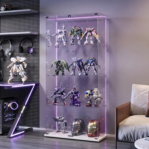 Zorvani Vitrina de cristal con iluminación...