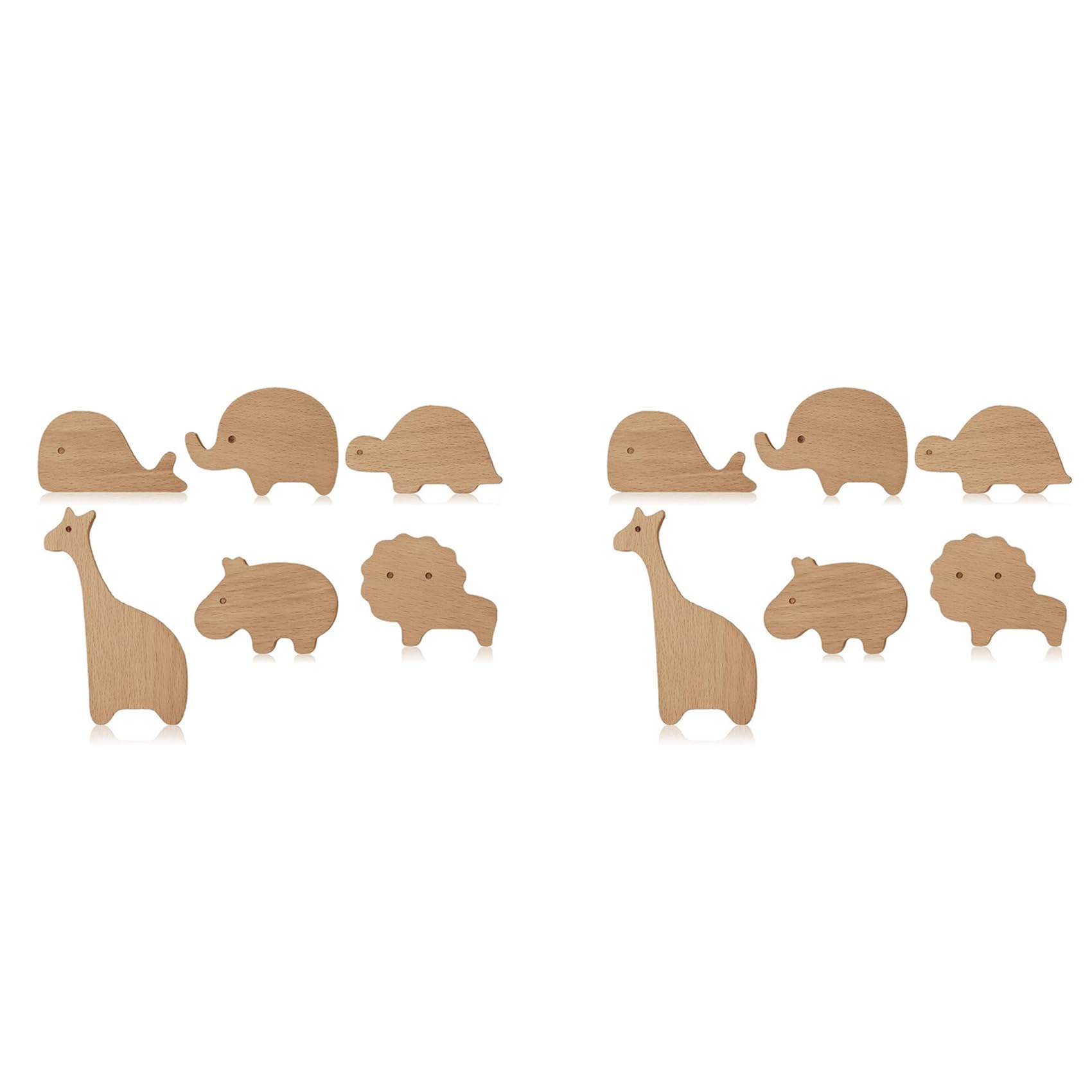 Tagtight 12PCS Wooden Cabinet Knobs with Screws, Animal Shape Furniture Pull Handle for Kids Room, Decorative Dresser Knob, Wooden Knobs Handles for Cabinets for Children's Room Nursery