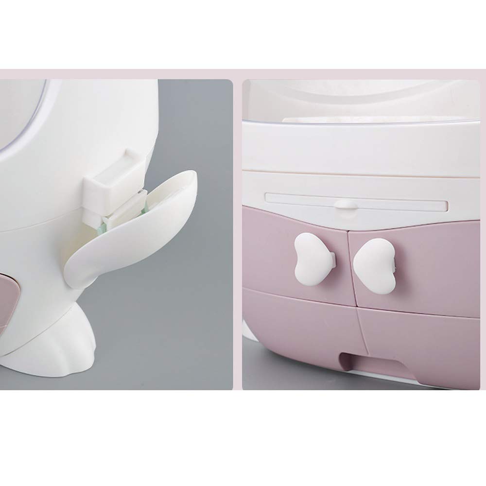 Organizer per Trucco cosmetico con cassetto Porta Rossetti Custodia da scrivania per Oggetti Vari con Manico e Coperchio Trasparente per pennelli per Rossetto Gioielli e Altro (col