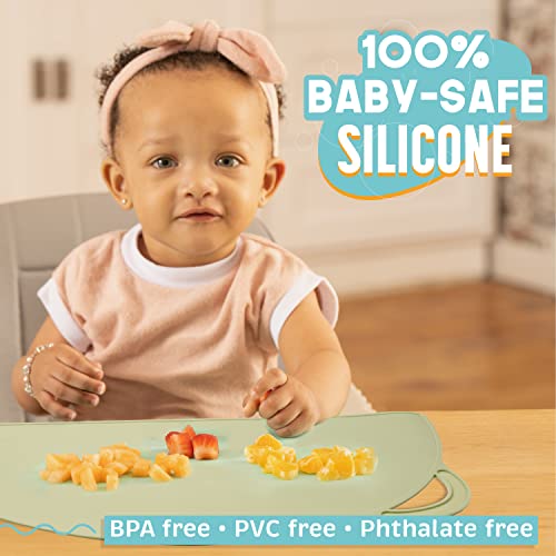 Upwardbaby Silicone Placemats For Toddlers - Suction Baby Placemat For Restaurants & Home - Set Of 3 - Kids Placemat For Dining Table -Washable Wipeable Nonslip Bpa-Free Placemats For Kids #TOP2