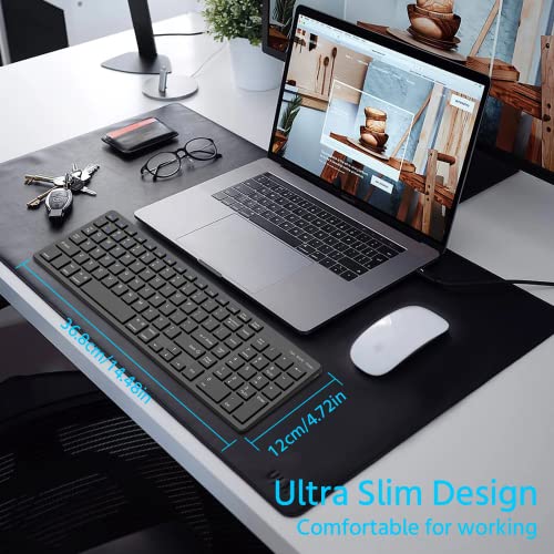 Wireless Keyboard, Bluetooth Keyboard Rechargeable, Bluetooth 5.0 + 2.4G Dual Mode Keyboard With Numeric Pad, Slim Full Size Keyboard For Macbook, Android, Windows, Laptop, Computer, Tablet(Black) #TOP5