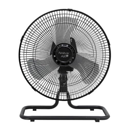 La mejor comparación de Ventilador de Pared al mejor precio. 44 Narvik NA1012 Ventilador Industrial 12” | 712 CFM | Motor Metálico + Aspas de Aluminio | 3 Velocidades con Inclinación Ajustable | Piso y Pared | 1 Año Garantía