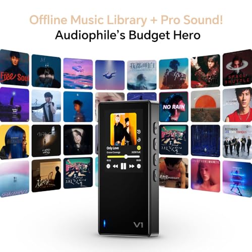 Image of TempoTec Variations V1 Portable HiFi Music Player,Digital Audio Player with Two Way Bluetooth 5.1. 4.4mm&3.5mm Headphone Ports +White Back Clip