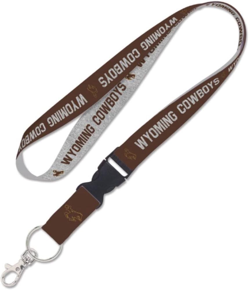Wyoming Cowboys HEATHERED Lanyard w/detachable buckle 1"
