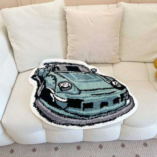 Tapete decorativo verde con forma de auto LAKEA 80x61 cm miniatura 6