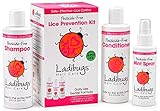 Ladibugs Lice Prevention 3-Step Kit – Repel Lice with Mint Shampoo, Conditioner, Spray | Daily, Non-toxic for Kids & Family | Prevent Head Lice Naturally