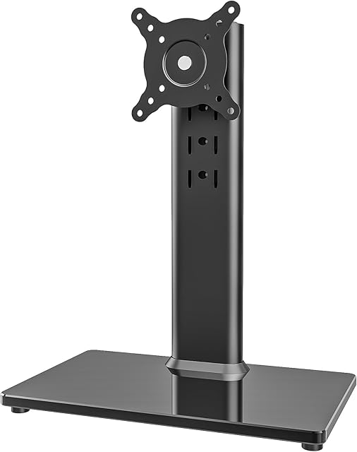 Pojedynczy monitor komputerowy LCD, wolnostojący stojak na biurko do ekranu od 13" do 32", z obrotem, regulacja wysokości, obrót, mieści jeden (1) ekran do 35 kg