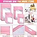 400 Piece Plastic Bags 4 Sizes Self Sealing Sealable Treat Bags for Packaging Food Storage Pouch for Sample Cookies Jewelry (Pink,Long Hole)