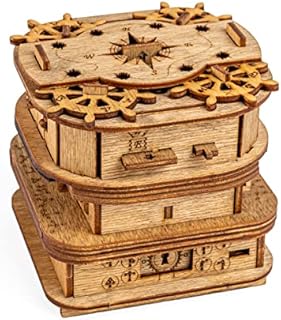 iDventure Cluebox Escape Room in a Box -Davy Jones Locker - Escape Game - Smart Wooden Puzzle - Unique Puzzle Games - Escape Box Games Adults - Puzzle Box for Kids (14+) - Brainteaser with a Secret