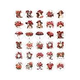 90 Red Rose Victorian Handmade Stickers Scrapbook Journal Planner Envelope Label 1.5 inch Round Seals Party Favor