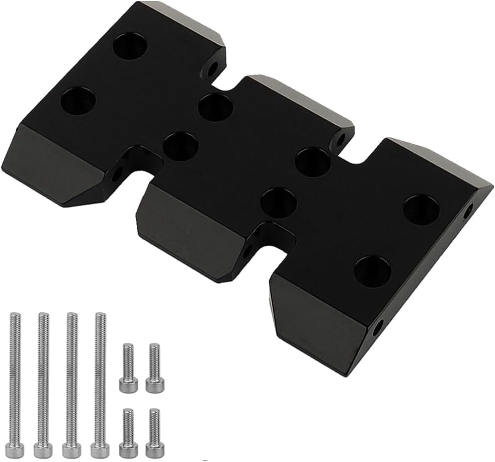 LCG Adjustable Transmission Mount Gearbox Skid Plate for 1/10 RC Crawler Axial SCX10 Lower Center of Gravity Metal Upgrade Part (Black)