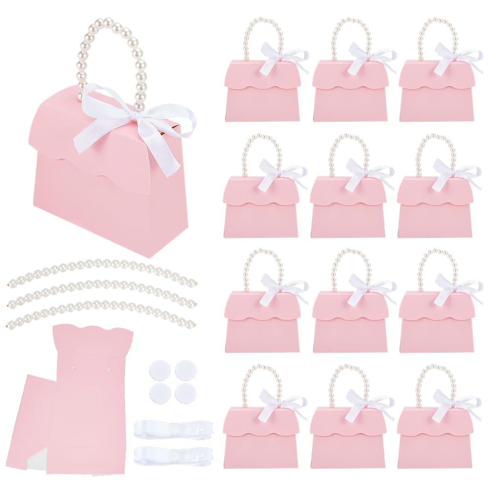 Boîte mariage rose facile à monter pour emballage dragées et cadeaux x20
