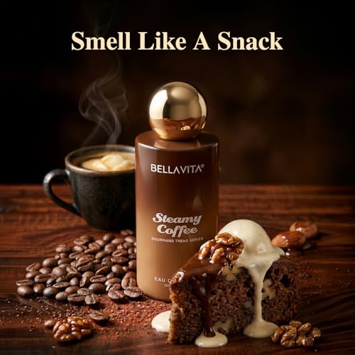 Image of BELLAVITA Steamy Coffee | Long Lasting EDP | 100ml | Perfume for Man | Perfume for Woman | Smells Like a Fresh Brewed Coffee | Vanilla, Almond & Sandalwood | Premium Unisex Gourmand Fragrance