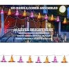 Battery Powered String Lights Dazzle Bright 8-Piece Hanging Witch Hat Lights - Waterproof Halloween Decorations With Remote Control Outdoor Halloween Decor