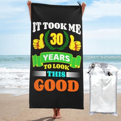 Toalla de playa de 70x140cm unisex con diseño divertido de 30 cumpleaños 2