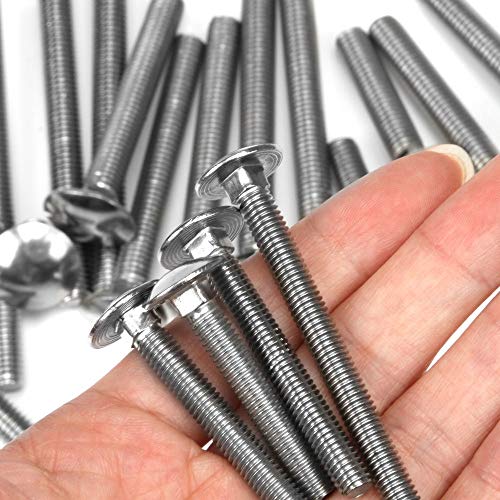 Ochoos M6 Carriage Bolts Stainless Steel Round Head Square Neck Screws Coach Bolt Fully Threaded - (Thread Diameter: M6, Length: 45mm x 20pcs)