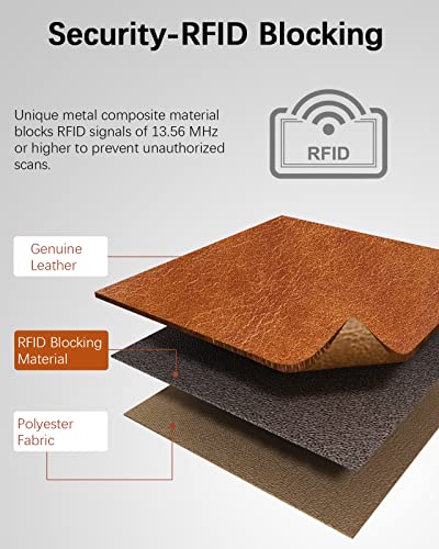 Bostanten Womens Leather Wallets Rfid Blocking Large Capacity Trifold Card Holder Ladies Phone Clutch Brown #TOP5