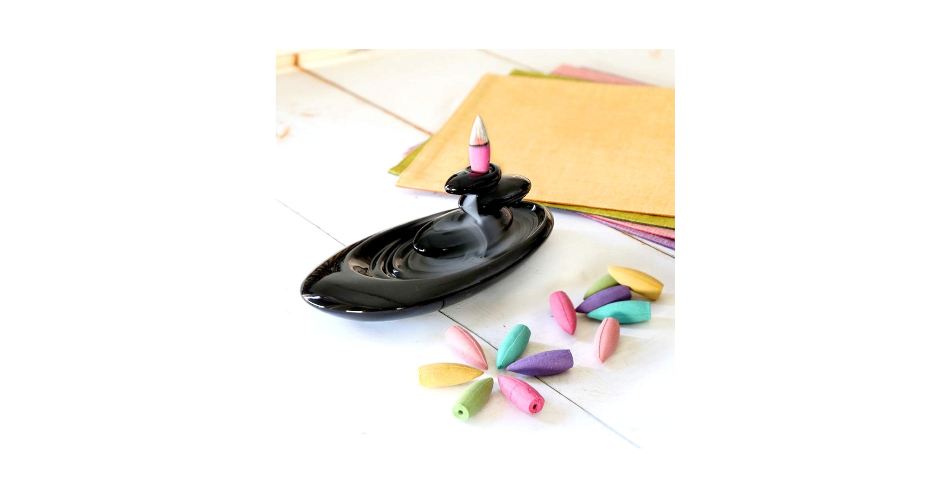 Amazon | RIMTAE 倒流香 香炉 シンプル 6種の香り アロマ香炉