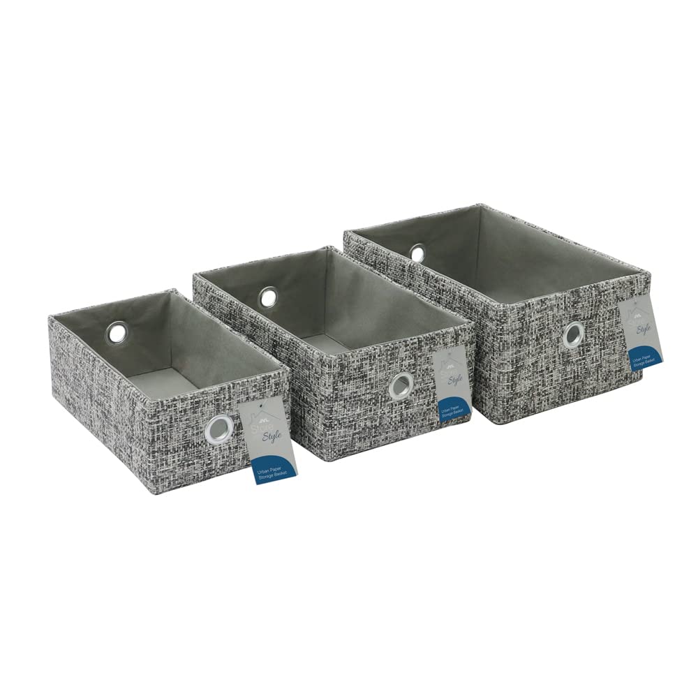 B&Q -  Urban Set Of 3 Rectangle Paper Storage Baskets