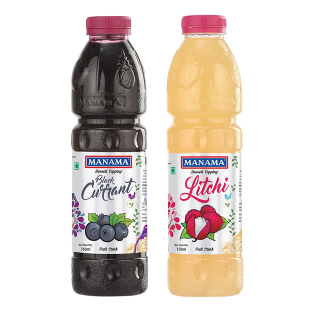 Manama Black Currant Crush and Litchi Crush | Toppings for Cakes | Ice Creams | Shakes | 750ML each (Pack of 2)-picture-29