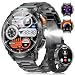 FOXBOX 1.62" AMOLED Smart Watches for Men, IP68 Waterproof Smartwatch for Android/iOS, LED Flashlight, Bluetooth Call, 200+ Watch Face, 24/7 Heart Rate, Sleep Monitoring, 110+ Sports, Matte Black