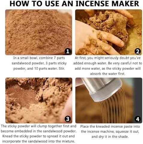 DIY Incense Making Machine with Adjustable Stand & Buddha Clay Extruder - Complete Kit with Thread Tools & Molds for Handmade Fragrance Crafts & Accessories