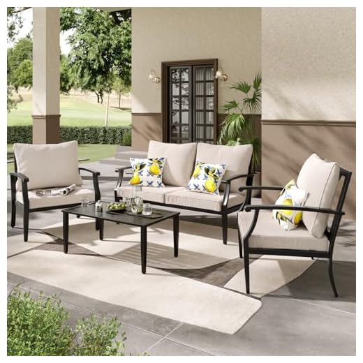 JOYURE 4-Piece Patio Conversation Set