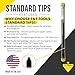 T&T Tools Standard Tips for 7/16 Soil Probe Rods - Replacement Tips for Smart Stick, Mighty Probe, Metal Rods, Ground Probe, Septic Tank, Plumbing & Landscaping Tools, 12-Pack
