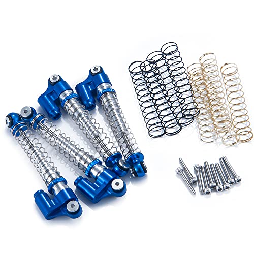 RCLIONS 43mm RC Shocks Adjustable Absorber Damper for All 1/24th Axial SCX24 AXI90081 Deadbolt AXI00005/AXI00006 RC Crawler Car Upgrades (Blue)