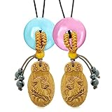 Fortune Horse Car Charm or Home Decor Blue Pink Simulated Cats Eye Donut Love Couples Best Friend Amulets