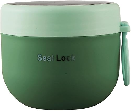 Recipientes de avena durante la noche de 20.3 fl oz con tapa y cuchara, recipientes de plástico a prueba de fugas para sopa con tapas, gran