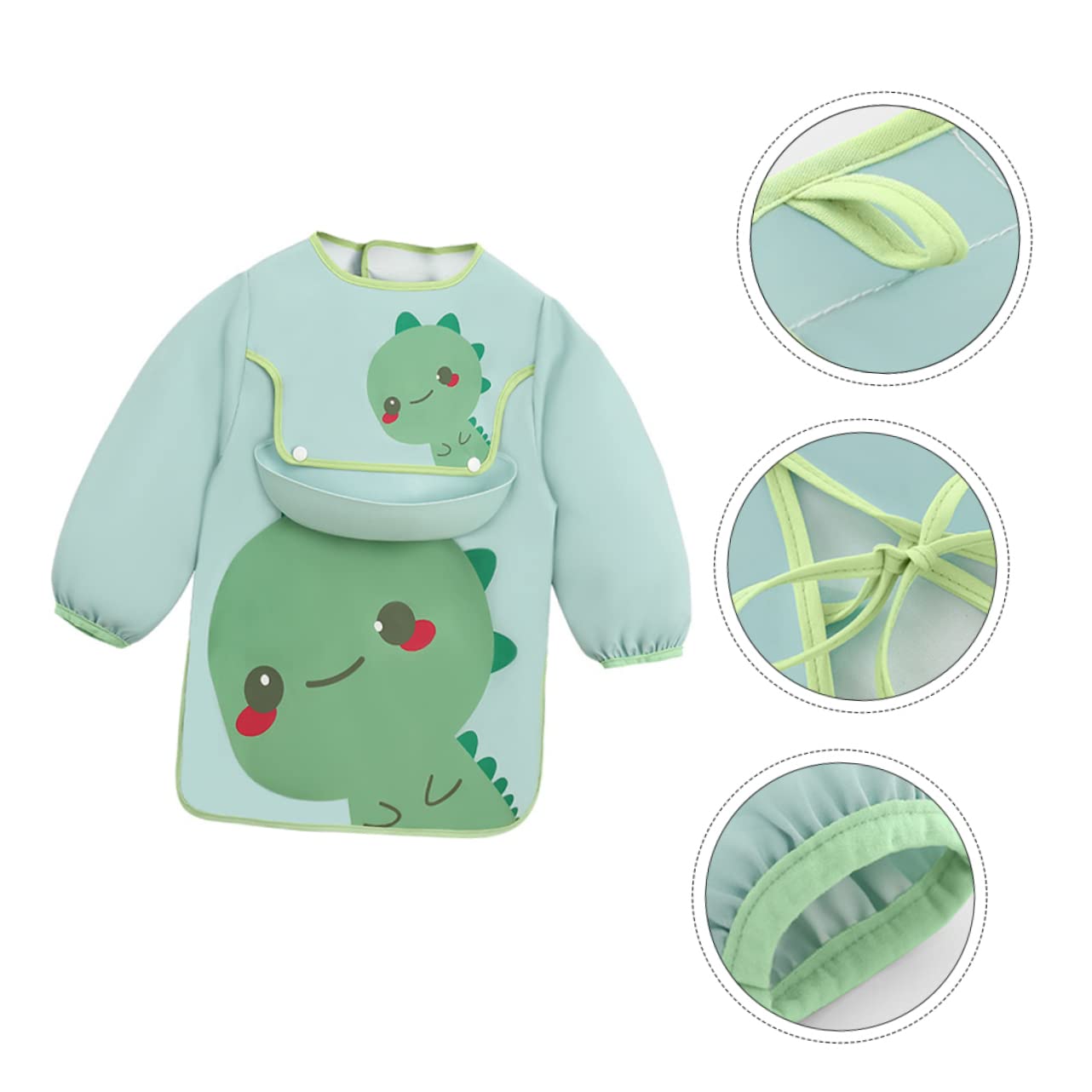 Abaodam 3pièces Bavoir Imperméable Pour Garçon Fille Avec Ronde Pour Repas Et Activités Accessoire Pratique Pour Nourrissons