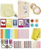 Accessories Kit Bundle for Fujifilm Instax Mini 9 Instant Film Camera | Includes Leather Camera Case + Photo Album + Frames + Close-Up Selfie Lenses + More (Yellow)