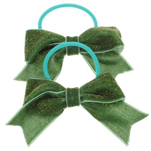 Happyyami 1 Par Lazos de Pelo para Niñas Cintas de Pelo Elásticas con Diseño de Moño Verde Accesorios para Día de San Valentín para Peinados Cómodos y Seguros