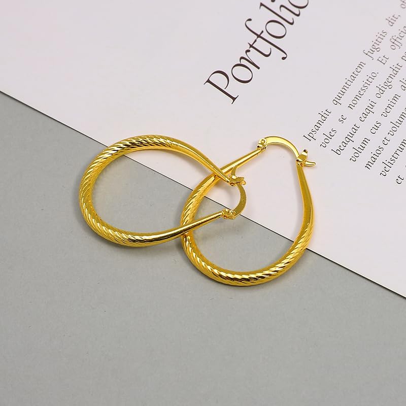 KURTCB Statement Princess Jewelry Set Gold Choker Necklace Wide Arm Cuff Band Bracelet Teardrop Hoop Earrings Halloween Jasmine Costume Set for Women Cosplay Party Gift - Image 7