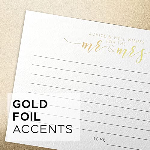 Dashleigh Newlywed & Bridal Shower Advice Cards from, 48 Cards, 4x6 inches, Double-Sided (Newlywed Advice - Gold) - Thumbnail 3