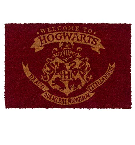 Harry Potter Welcome to Hogwarts Doormat Watch, Kokosfaser, Red & Gold, 60 x 40 x 1.5 cm